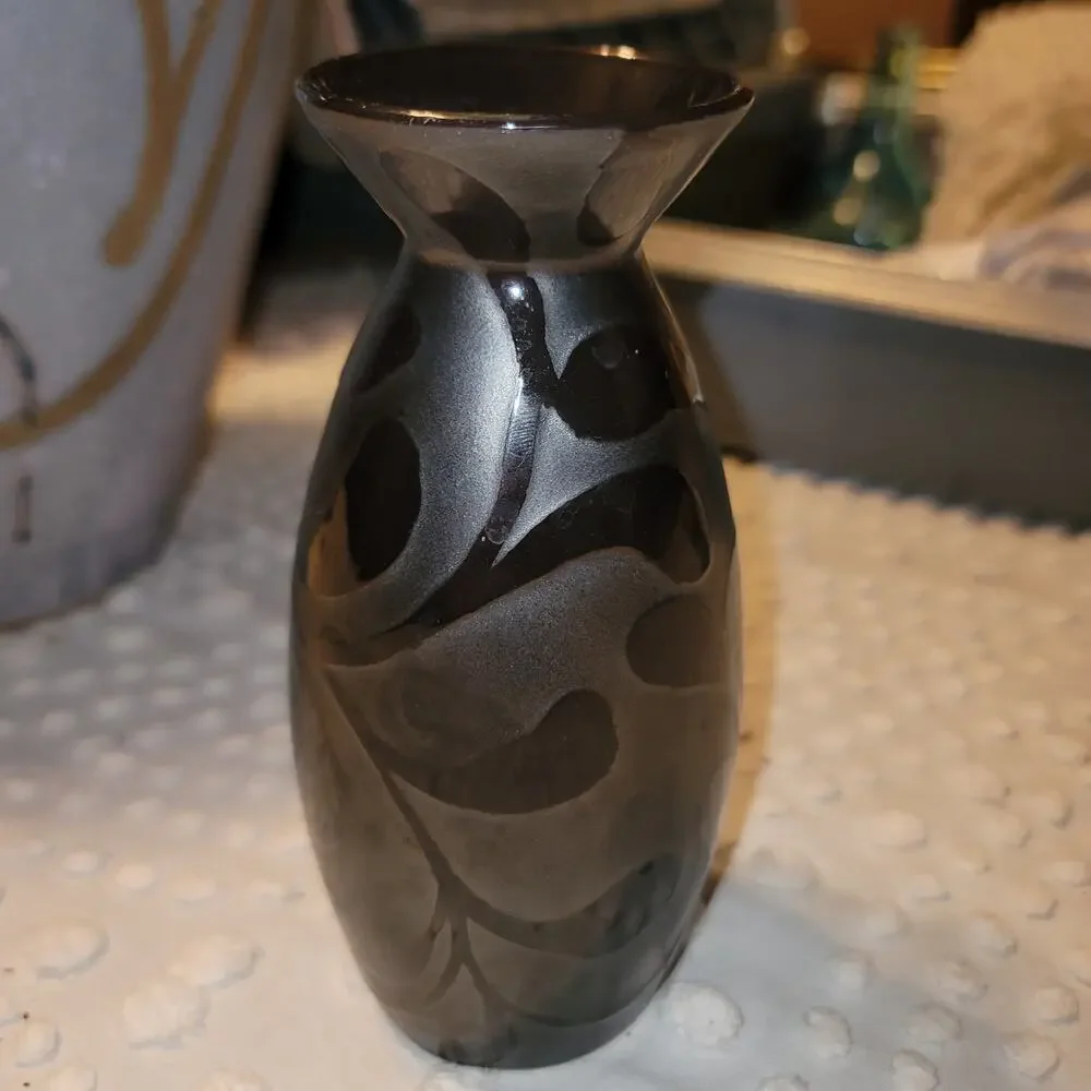 Black floral high gloss with Silvertone shimmer background 7
